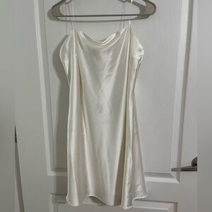 Wild Fable Satin Cowl Back Tube Dress, L | Ivory/White 🐇